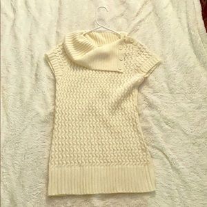 Cream color fitted sweater dress